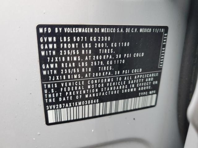 2019 VOLKSWAGEN TIGUAN SE - 3VV2B7AX1KM038846