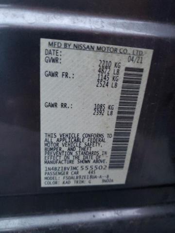 2021 NISSAN LEAF S PLU 1N4BZ1BV3MC555502