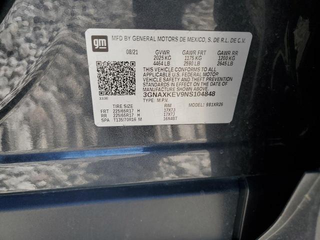 2022 CHEVROLET EQUINOX LT - 3GNAXKEV9NS104848
