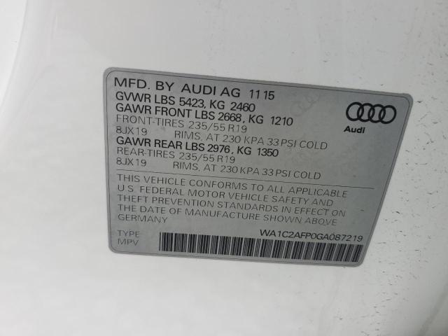 2016 AUDI Q5 PREMIUM - WA1C2AFP0GA087219