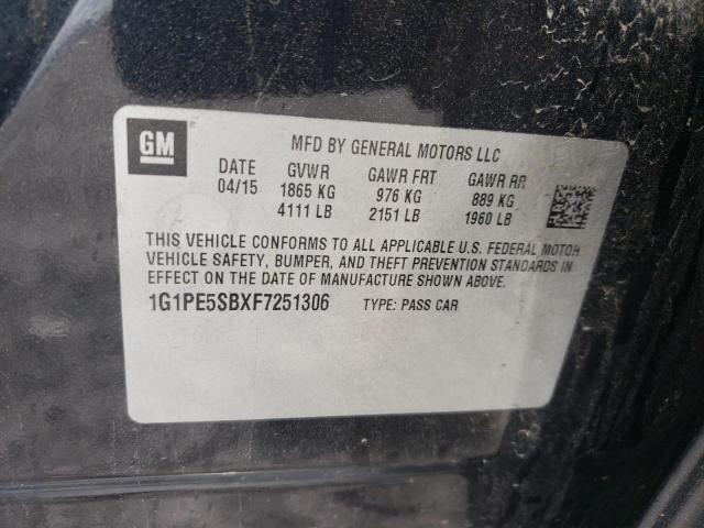 2015 CHEVROLET CRUZE LT - 1G1PE5SBXF7251306