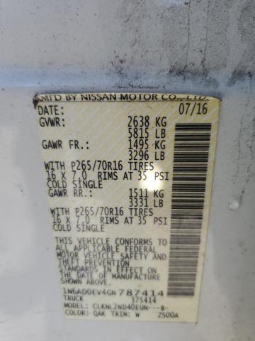 2016 NISSAN FRONTIER S - 1N6AD0EV4GN787414