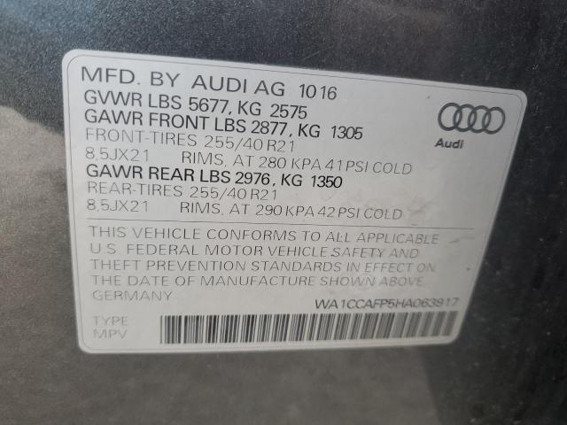 2017 AUDI SQ5 PREMIU WA1CCAFP5HA063917