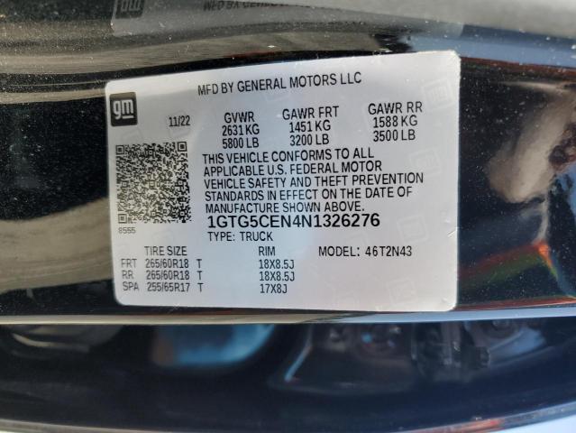 2022 GMC CANYON ELE 1GTG5CEN4N1326276
