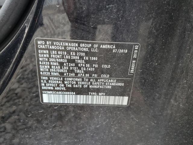 2019 VOLKSWAGEN ATLAS SEL - 1V2MR2CA0KC586304