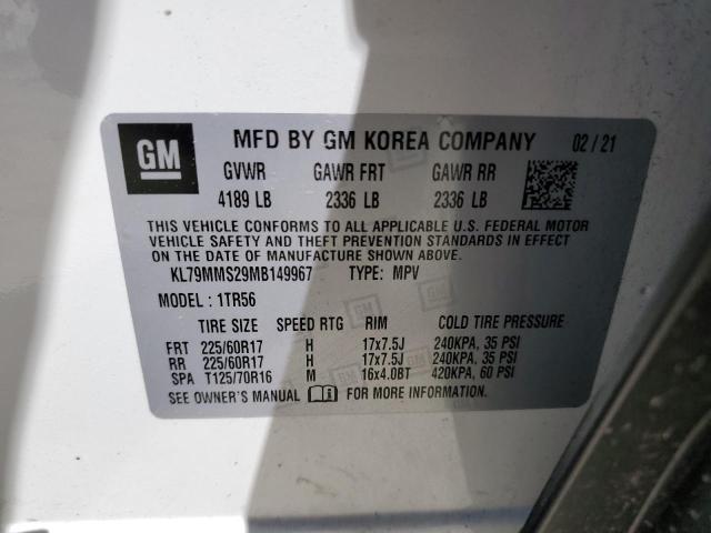 2021 CHEVROLET TRAILBLAZE - KL79MMS29MB149967