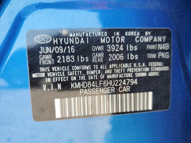 2017 HYUNDAI ELANTRA SE KMHD84LF6HU224794