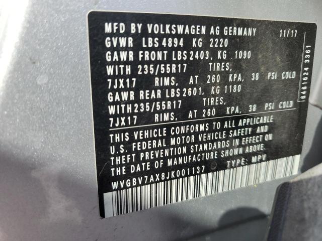 2018 VOLKSWAGEN TIGUAN LIM WVGBV7AX8JK001137