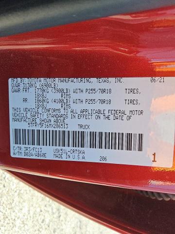 2021 TOYOTA TUNDRA DOU 5TFRY5F16MX286513