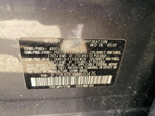 2021 SUBARU FORESTER - JF2SKADCXMH580475