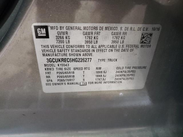 2017 CHEVROLET SILVERADO - 3GCUKREC6HG226277