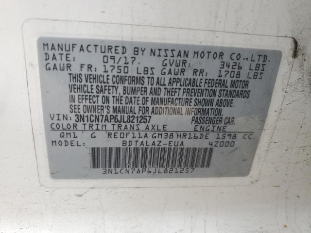 2018 NISSAN VERSA S - 3N1CN7AP6JL821257