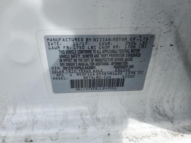 2018 NISSAN VERSA S - 3N1CN7AP8JL842501