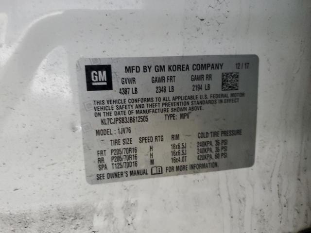 2018 CHEVROLET TRAX 1LT - KL7CJPSB3JB612505