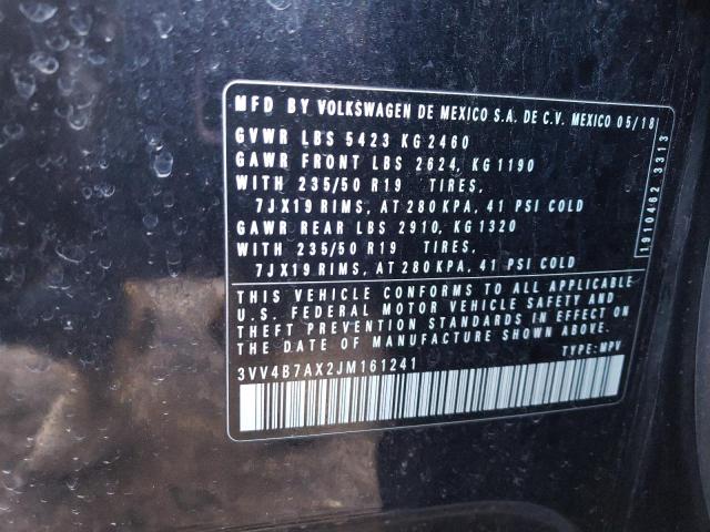 2018 VOLKSWAGEN TIGUAN SEL PREMIUM 3VV4B7AX2JM161241