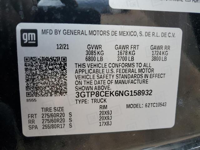 2022 GMC SIERRA LIM - 3GTP8CEK6NG158932