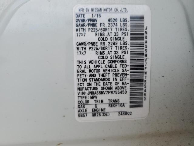 2015 NISSAN ROGUE SELE - JN8AS5MV7FW755450