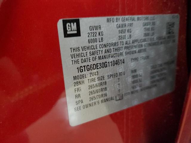 2016 GMC CANYON SLT 1GTG6DE30G1104614