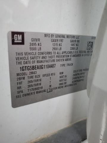 2016 GMC CANYON 1GTG5BEA0G1104487