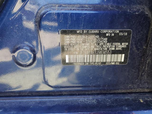 2018 SUBARU WRX JF1VA1A63J9834553