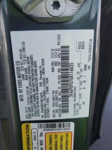 2016 FORD FUSION SE PHEV 3FA6P0PU7GR116035