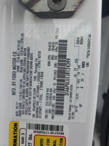 2018 FORD FUSION SE - 3FA6P0LU1JR124399