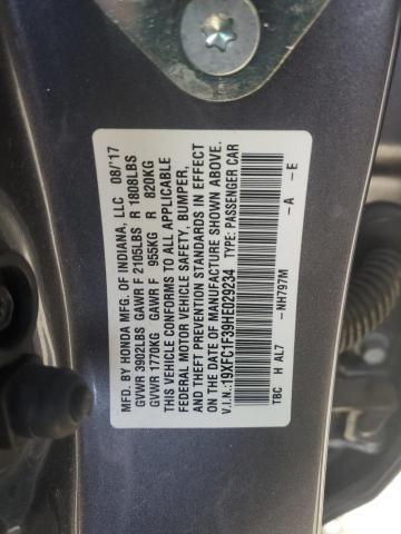 2017 HONDA CIVIC EX - 19XFC1F39HE029234