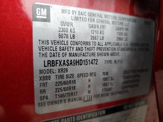 2017 BUICK ENVISION P - LRBFXASA9HD151472