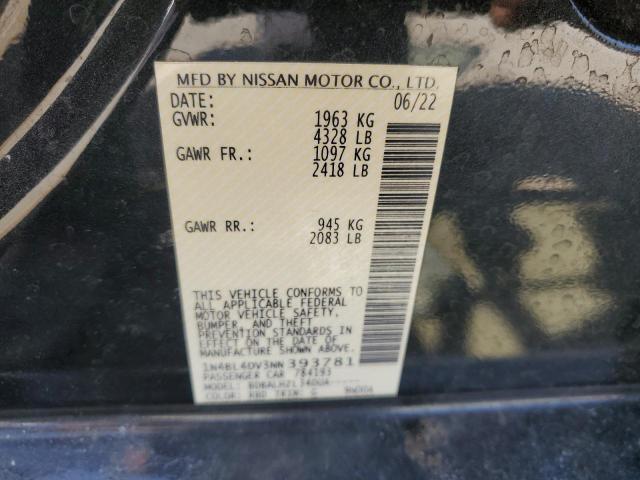 2022 NISSAN ALTIMA SV 1N4BL4DV3NN393781