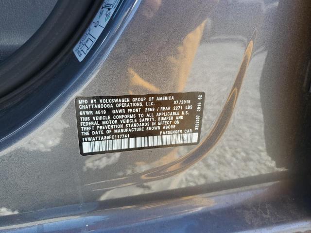 2015 VOLKSWAGEN PASSAT S - 1VWAT7A39FC117741