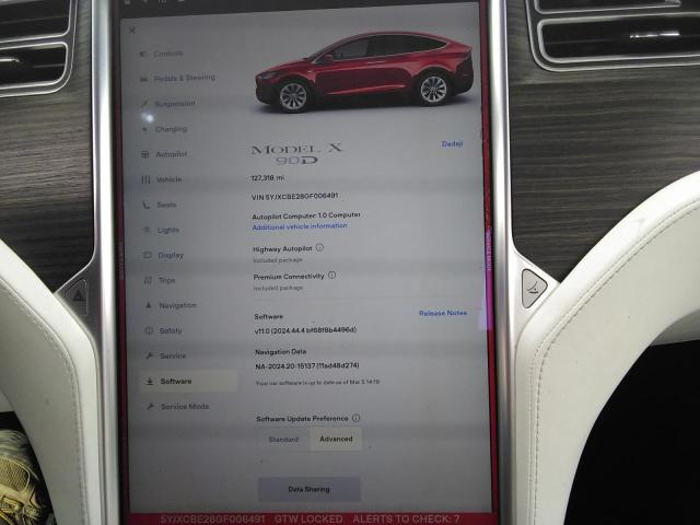 2016 TESLA MODEL X 5YJXCBE28GF006491