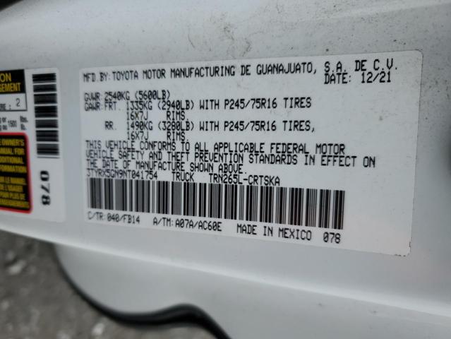 2022 TOYOTA TACOMA ACC - 3TYRX5GN9NT041754