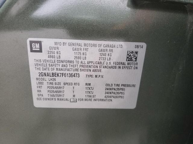 2015 CHEVROLET EQUINOX LT - 2GNALBEK7F6136473