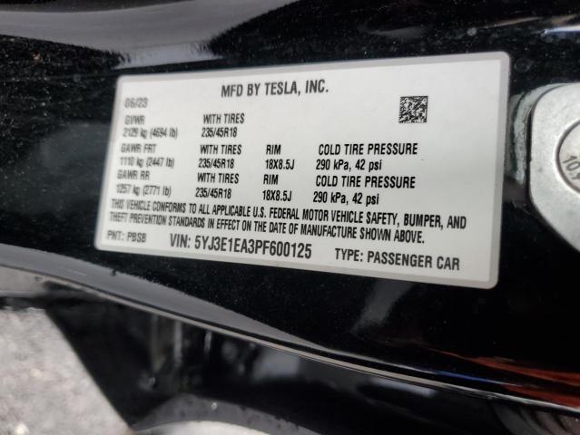 2023 TESLA MODEL 3 - 5YJ3E1EA3PF600125