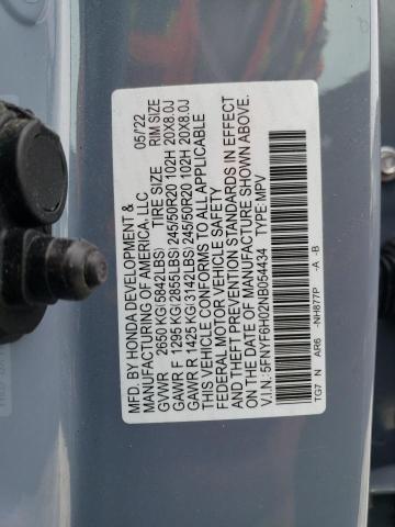 2022 HONDA PILOT ELIT - 5FNYF6H02NB054434