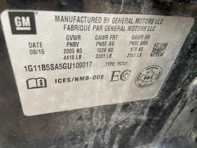 2016 CHEVROLET MALIBU LIM 1G11B5SA5GU109017