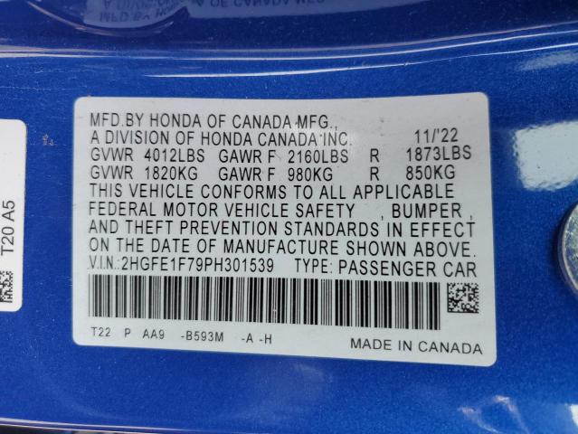 2023 HONDA CIVIC EX - 2HGFE1F79PH301539