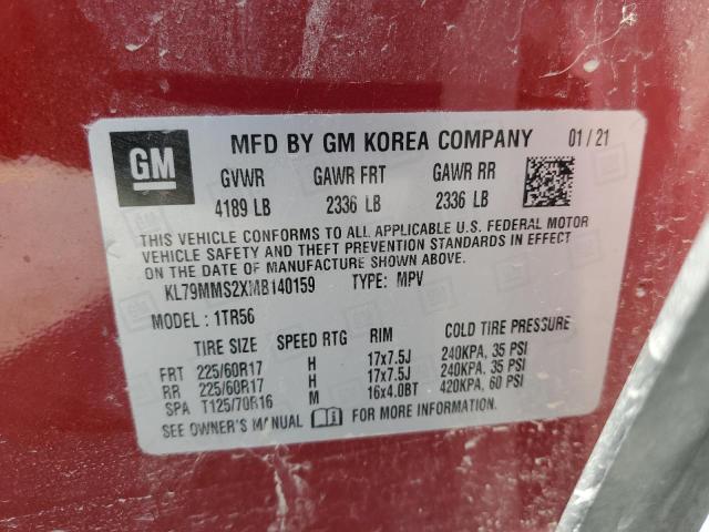 2021 CHEVROLET TRAILBLAZE - KL79MMS2XMB140159