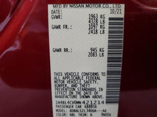 1N4BL4CV0MN421214 2021 NISSAN ALTIMA