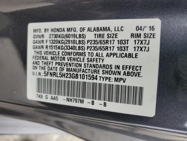 2016 HONDA ODYSSEY LX 5FNRL5H23GB101594