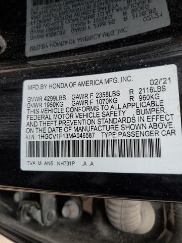2021 HONDA ACCORD LX - 1HGCV1F13MA046587