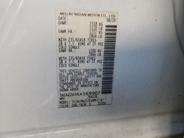 2020 NISSAN MURANO S - 5N1AZ2AJ4LN169907