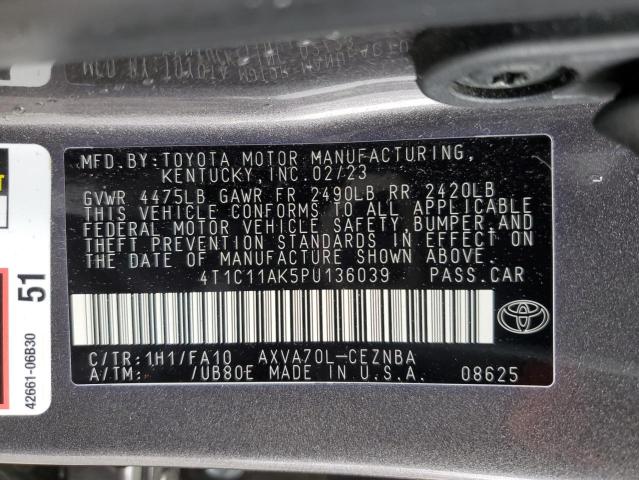 2023 TOYOTA CAMRY LE 4T1C11AK5PU136039