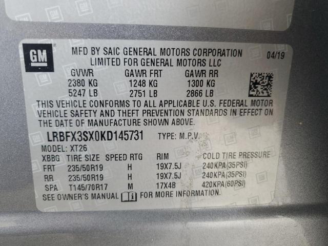2019 BUICK ENVISION P - LRBFX3SX0KD145731