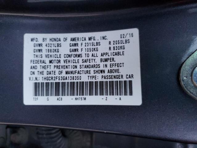 2016 HONDA ACCORD SPO - 1HGCR2F53GA138350
