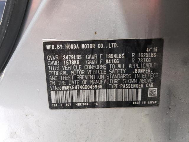 2016 HONDA FIT EX - JHMGK5H74GX045966