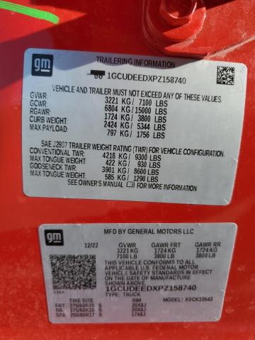 2023 CHEVROLET SILVERADO - 1GCUDEEDXPZ158740