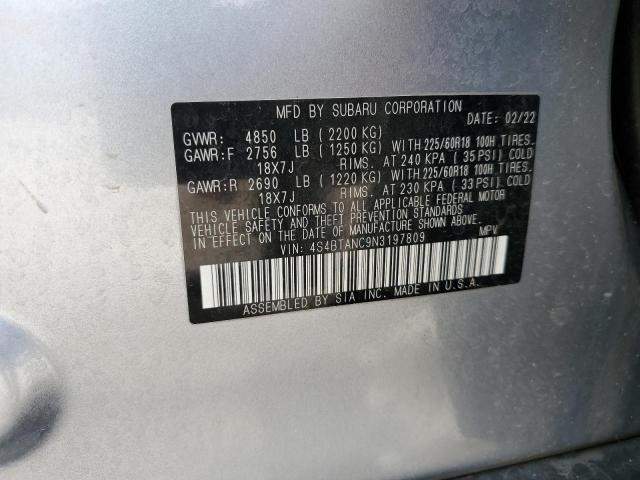 2022 SUBARU OUTBACK LI - 4S4BTANC9N3197809