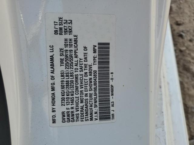 2018 HONDA ODYSSEY EL 5FNRL6H98JB043850