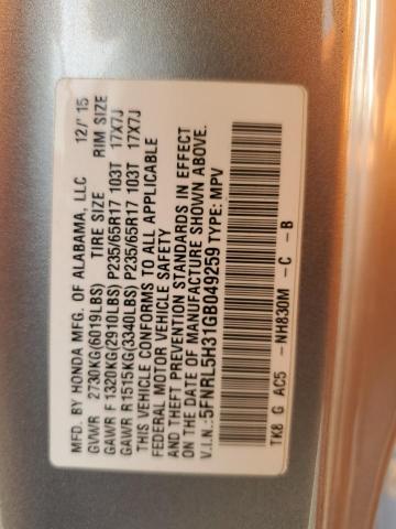 2016 HONDA ODYSSEY SE - 5FNRL5H31GB049259
